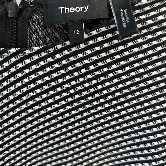 Theory Rijik B Claymont Office Chic Sheath Mini Dress Patterned Garment Size 12 - Picture 2 of 6